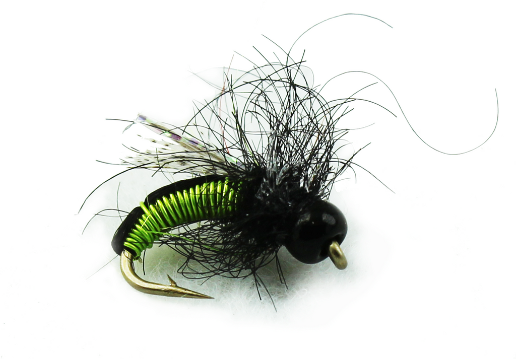 Beadhead Hotwire Caddis, Black and Yellow