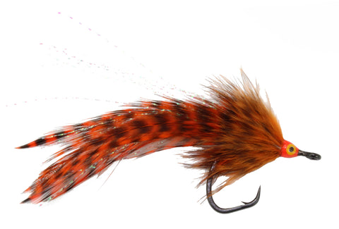 Tarpon Fly Big Eye Grizzly Orange Dryflyonline.com Discount Wholesale Saltwater Flies