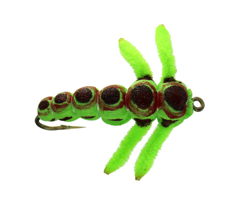 Chartreuse foam Caterpillar, Discount Trout Flies, Fly Fishing Flies