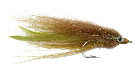 Kinky Muddler Saltwater Streamer Brown and Green Tarpon Streamer Blue Fish Blue Runner Fly Discount Wholesale Saltwater Flies