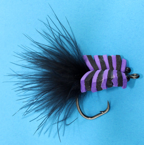 Tarpon Toad Purple and Black Foam Hi Float Tod,Cheap Saltwater Flies, Discount Saltwater Flies, Dryflyonline