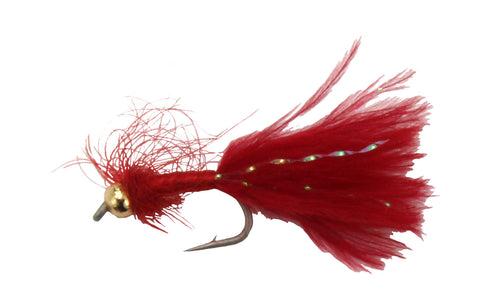 BH Blood Worm Marabou Red,Discount Trout Flies,Fly Fishing Worm Flies