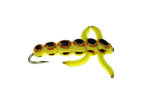 Yellow foam Caterpillar, Discount Trout Flies, Fly Fishing Flies