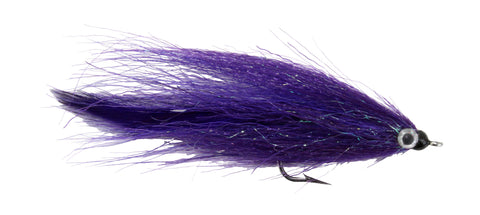 Kinky Muddler Saltwater Streamer Purple and Black Blue Fish Blue Runner Fly Discount Wholesale Saltwater Flies