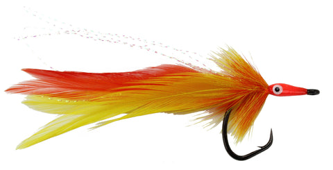 Tarpon Fly Orange and Yellow Epoxy Nose Big Eye Dryflyonline.com Discount Wholesale Tarpon Flies