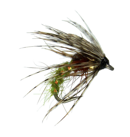 Holy Grail Caddis Fly Nymph, Emerger Nymph in Olive, Cheap Trout Flies, Dryflyonline.com 
