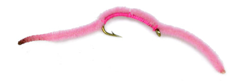 San Juan Worm Pink With Flash Worms for Trout Fly Fishing, Worm